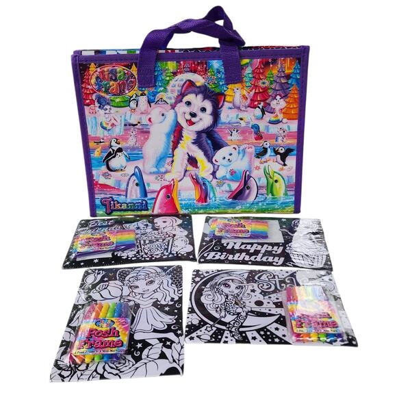 Lisa Frank Vibrant Multicolor Tikanni Wolf Art Activity Tri Fold Binder Set - Picture 13 of 13
